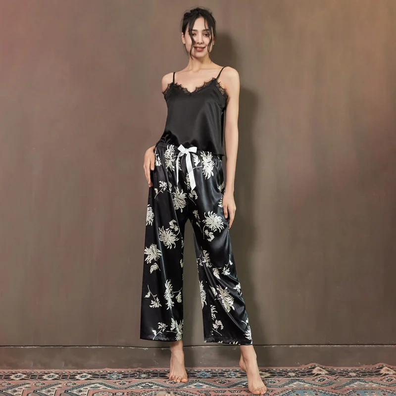 EuropeanAndAmericanFashionPrintedPajamasSuspendersTwo-штуки etimitationsilkбрюки с широкими штанинами
EuropeanAndAmericanFashionPrintedPajamasSuspendersTwo-штуки etimitationsilkбрюки с широкими штанинами