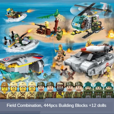 Enlightenment battlefield series assembly of aircraft carrier military tank 1715-1731 boys building block toys
Enlightenment battlefield series assembly of aircraft carrier military tank 1715-1731 boys building block toys