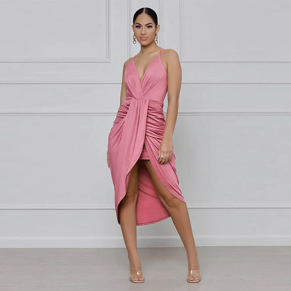 Spaghetti Strap Elegance Pleated Dresses for Women Deep V Neck Sleeveless Party Club Dress Office Lady Bodycon Midnight Dress
Spaghetti Strap Elegance Pleated Dresses for Women Deep V Neck Sleeveless Party Club Dress Office Lady Bodycon Midnight Dress