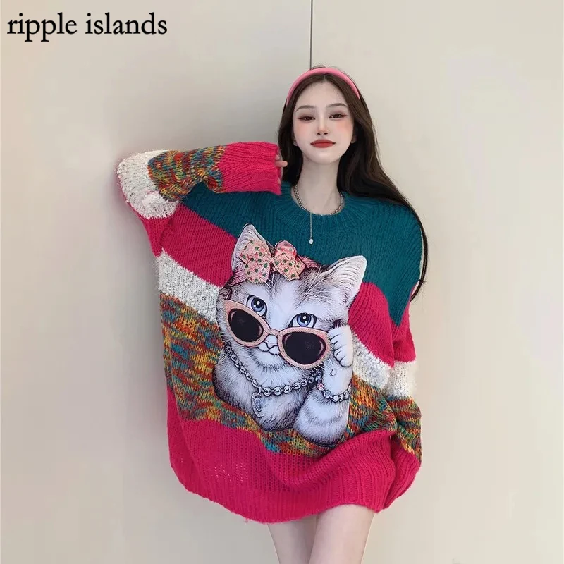 Ripple Islands-Cat Sweaters For Women Designer Cat Print Knitted Sweaters Pullovers Women Autumn Winter Long Sleeve Sweet Jumper
Ripple Islands-Cat Sweaters For Women Designer Cat Print Knitted Sweaters Pullovers Women Autumn Winter Long Sleeve Sweet Jumper