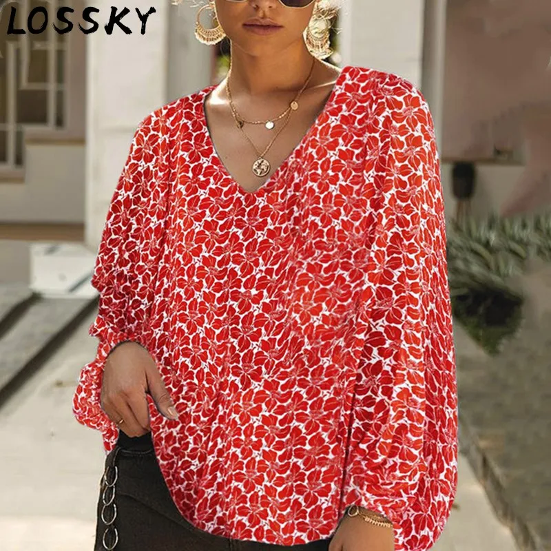 Women Autumn Fall Loose Blouse Shirt Floral Leaf Print V Neck Puff Long Sleeve Casual Loose Baggy Shirts Blouses Plus Size Tops
Women Autumn Fall Loose Blouse Shirt Floral Leaf Print V Neck Puff Long Sleeve Casual Loose Baggy Shirts Blouses Plus Size Tops