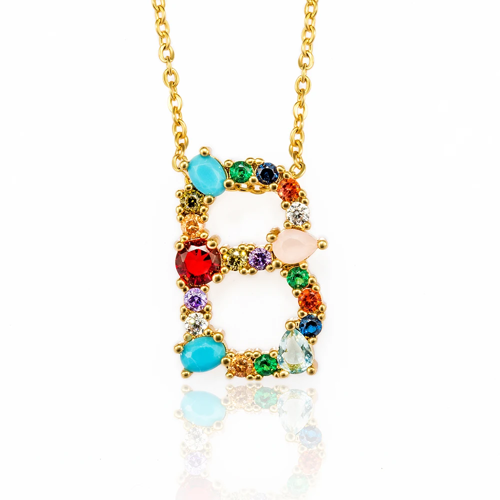 26 English Alphabet Necklaces Inlaid Colorful Charm Zircon Necklace Beautiful Charm A-Z Pendant Female Accessories
26 English Alphabet Necklaces Inlaid Colorful Charm Zircon Necklace Beautiful Charm A-Z Pendant Female Accessories