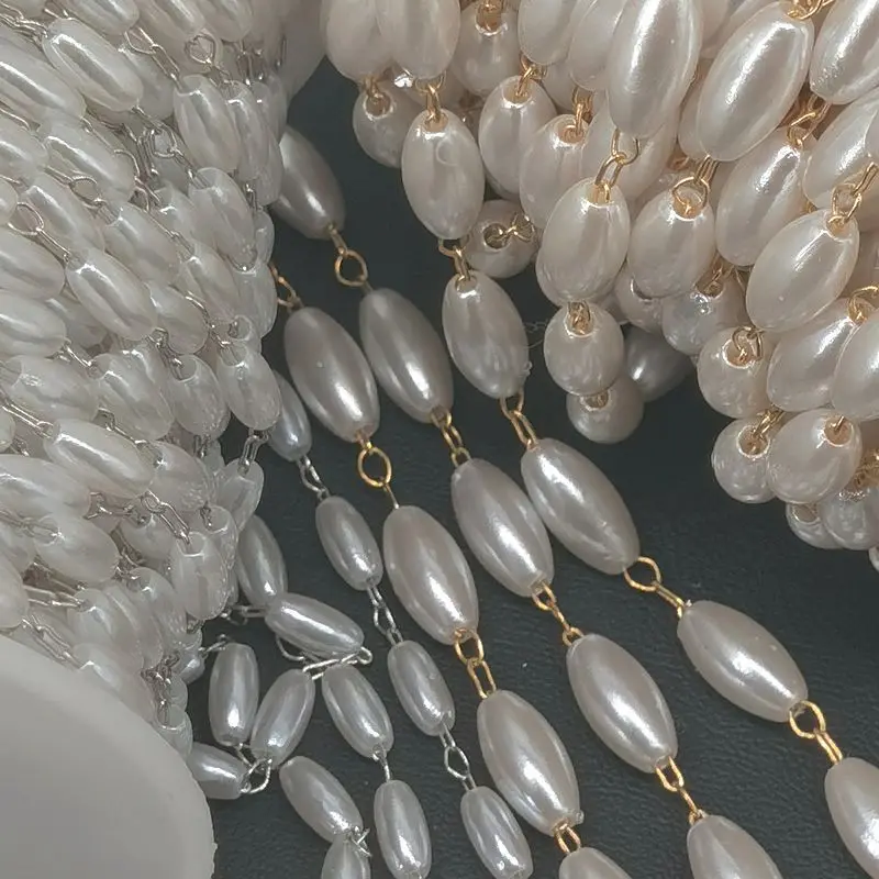 1 meter 8mm Oval Pearl Chains Gold Silver Plated Copper Link Chain for Jewelry Making Bracelet Necklace Earrings DIY Accessories
1 meter 8mm Oval Pearl Chains Gold Silver Plated Copper Link Chain for Jewelry Making Bracelet Necklace Earrings DIY Accessories