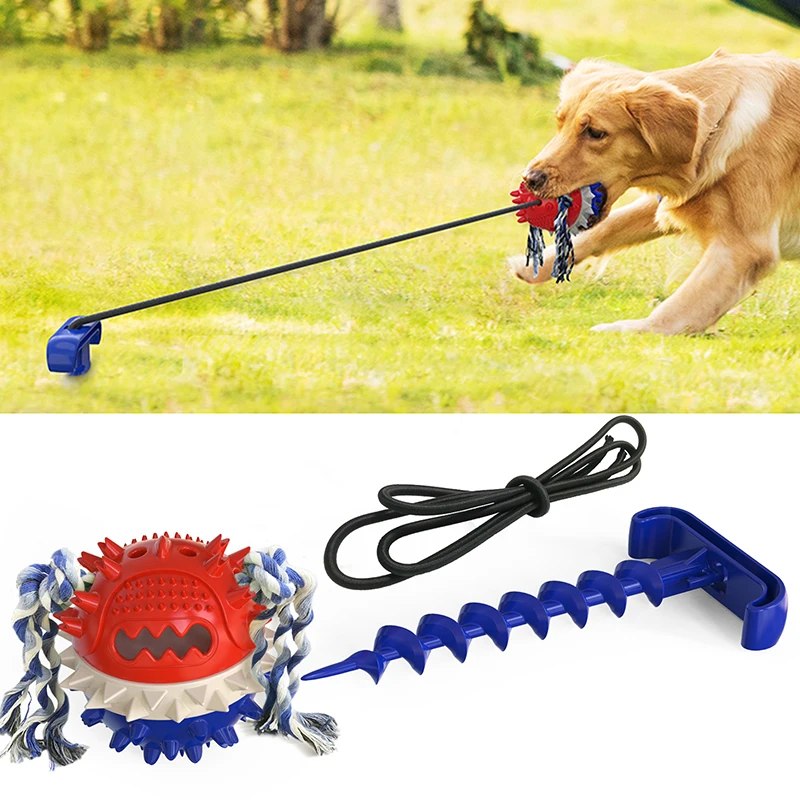 New Outdoor Lawn Training Squeaky Molar Food Dispensing Toy Dog push-pull Toy with Tie-Out Stick and Elastic Rope
New Outdoor Lawn Training Squeaky Molar Food Dispensing Toy Dog push-pull Toy with Tie-Out Stick and Elastic Rope