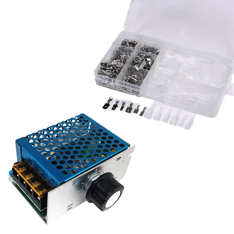 270Pcs Wire Crimp Terminal Block 2.8Mm 4.8Mm 6.3Mm & 1 Pcs Motor Speed Controller 4000W Adjustable Voltage Regulator
270Pcs Wire Crimp Terminal Block 2.8Mm 4.8Mm 6.3Mm & 1 Pcs Motor Speed Controller 4000W Adjustable Voltage Regulator