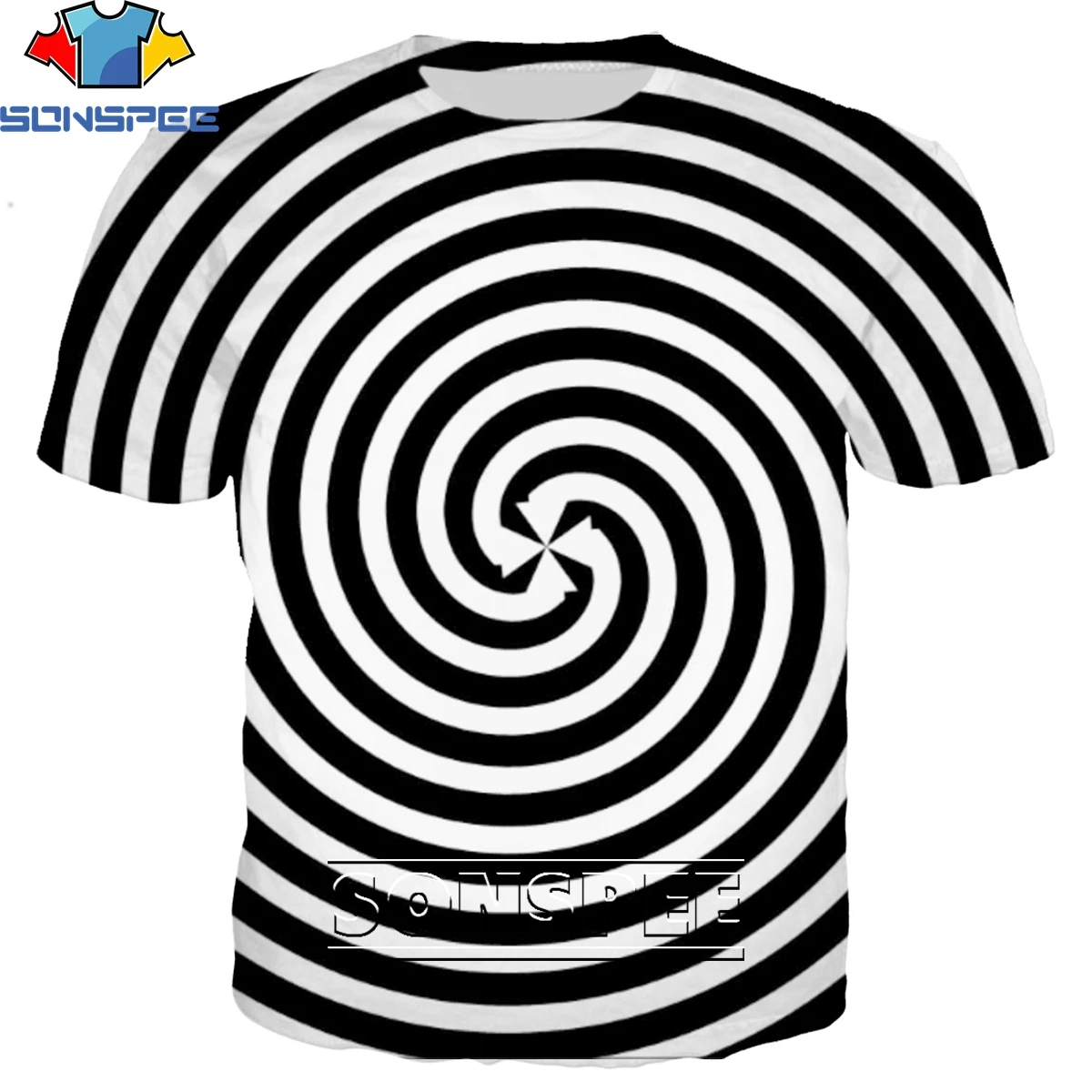 SONSPEE Fashion Black and White Striped Maze Series 3D Printing Men Women's T-shirt Summer Creative Printed O-neck Short Sleeve
SONSPEE Fashion Black and White Striped Maze Series 3D Printing Men Women's T-shirt Summer Creative Printed O-neck Short Sleeve