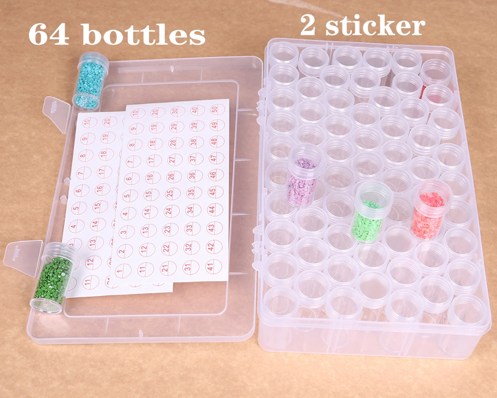 64 bottle boxes and 60 small bottles, diamond painting accessories container bottles, crystal beads storage jars
64 bottle boxes and 60 small bottles, diamond painting accessories container bottles, crystal beads storage jars
