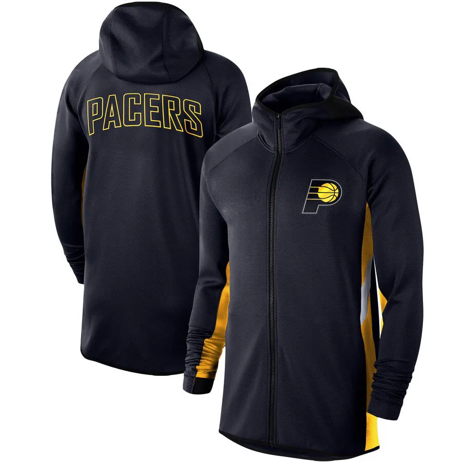 

Men Indiana Navy Authentic Pacers Showtime Therma Flex Performance Full-Zip Hoodie