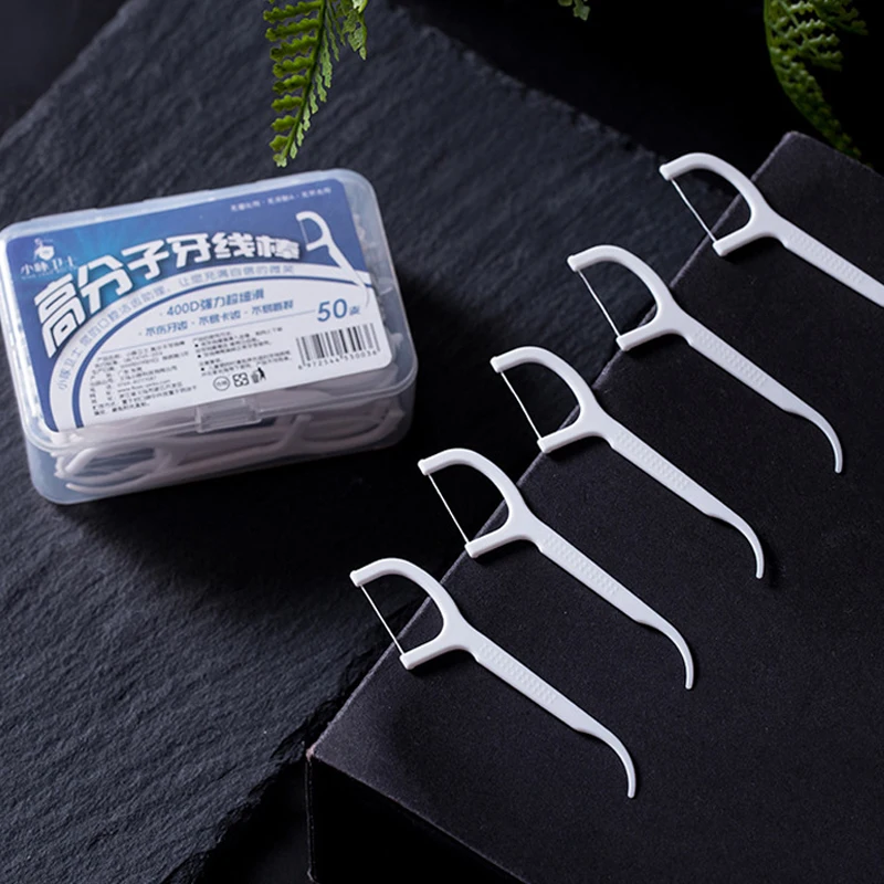 50pcs/Box Dental Floss Flosser Picks Toothpick50pcs Teeth Stick Tooth Cleaning Macromolecule Dental Floss Pick Oral Hygiene Care
50pcs/Box Dental Floss Flosser Picks Toothpick50pcs Teeth Stick Tooth Cleaning Macromolecule Dental Floss Pick Oral Hygiene Care