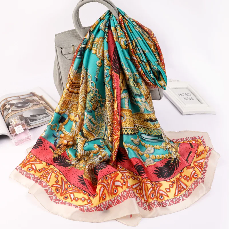 Summer Feather Print Silk Scarves Popular 180X90CM Shawls Fashion Dustproof Handkerchief Classics Sunscreen Travel Beach Towel
Summer Feather Print Silk Scarves Popular 180X90CM Shawls Fashion Dustproof Handkerchief Classics Sunscreen Travel Beach Towel