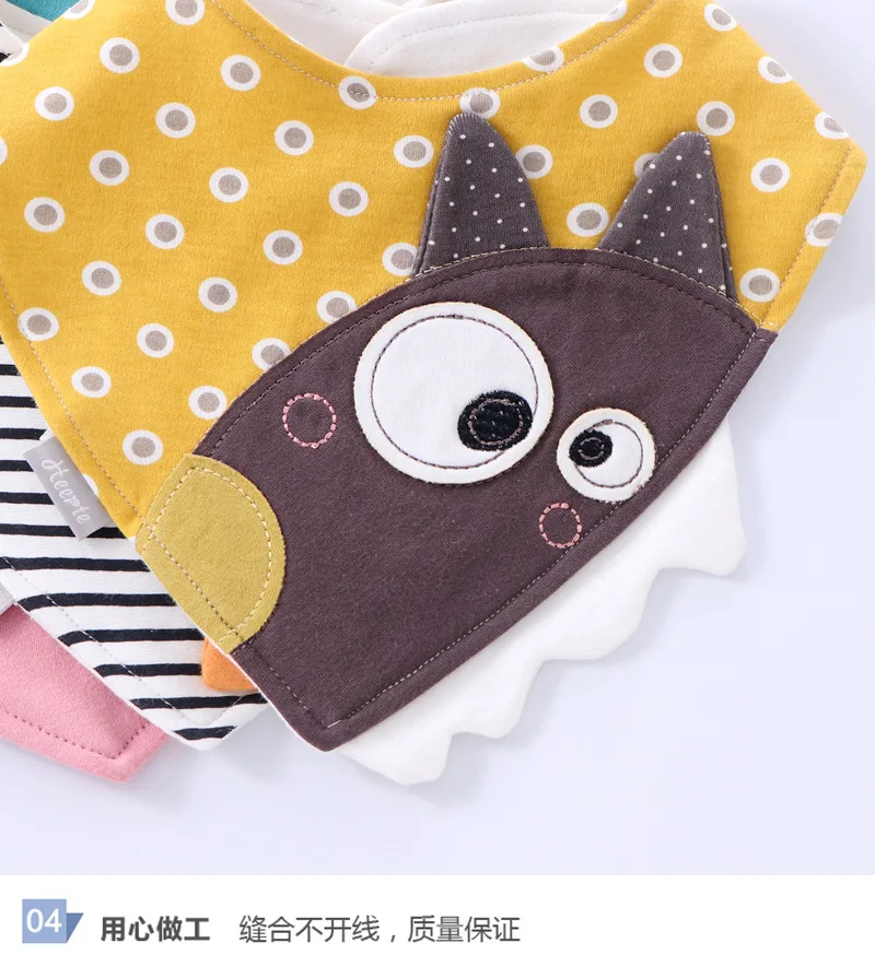 New cartoon three-dimensional embroidery triangle scarf baby cotton mouth towel children's modeling Bib
New cartoon three-dimensional embroidery triangle scarf baby cotton mouth towel children's modeling Bib