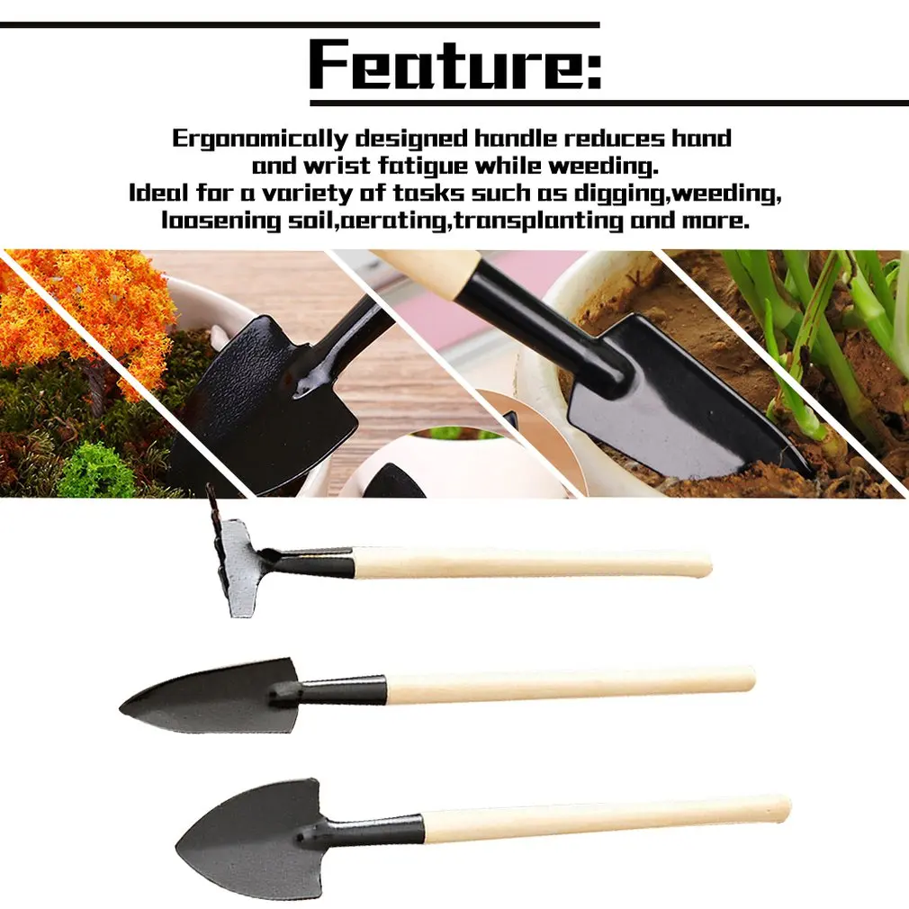 3pcs/Set Mini Gardening Tools Wood Handle Stainless Steel Potted Plants Shovel Rake Spade for Flowers Potted Plant
3pcs/Set Mini Gardening Tools Wood Handle Stainless Steel Potted Plants Shovel Rake Spade for Flowers Potted Plant