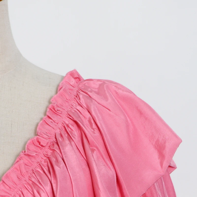 Sweet Dress For Women V Neck Puff Half Sleeve Ruched Loose Ruffles Mini A Line Dresses Female 2021 Spring Clothing
Sweet Dress For Women V Neck Puff Half Sleeve Ruched Loose Ruffles Mini A Line Dresses Female 2021 Spring Clothing
