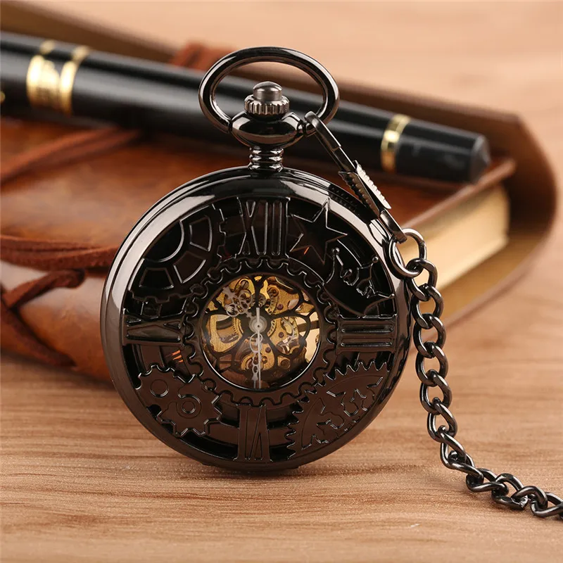 Steampunk Hollow Gear Case Men Women Handwinding Mechanical Pocket Watch Pendant Chain Skeleton Clock Roman Number Half Hunter
Steampunk Hollow Gear Case Men Women Handwinding Mechanical Pocket Watch Pendant Chain Skeleton Clock Roman Number Half Hunter