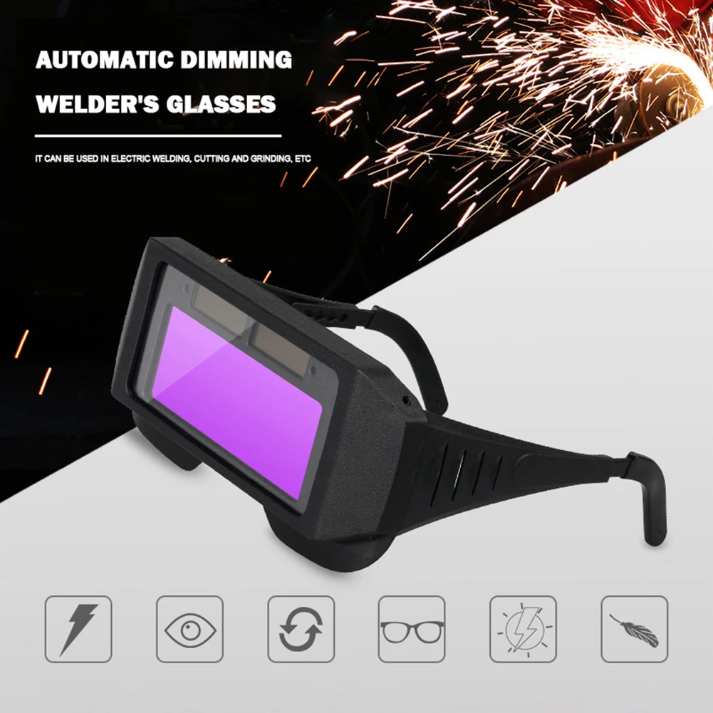 

Lightweight Gadgets Goggles Arc Anti-shock Lens Easily Automatic Dimming Welder Glasses Carrying for Eye Protection