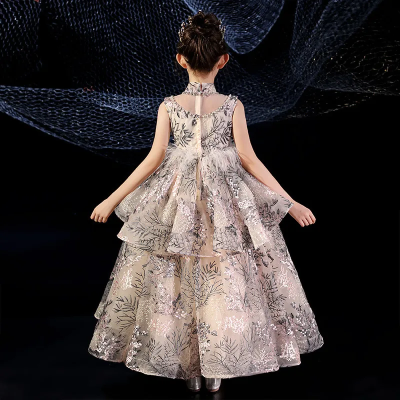 3~14Years Old Model Show Catwalk Performance Embroidery Flowers Feathers Design Princess Prom Dress Birthday Evening Party Wear
3~14Years Old Model Show Catwalk Performance Embroidery Flowers Feathers Design Princess Prom Dress Birthday Evening Party Wear