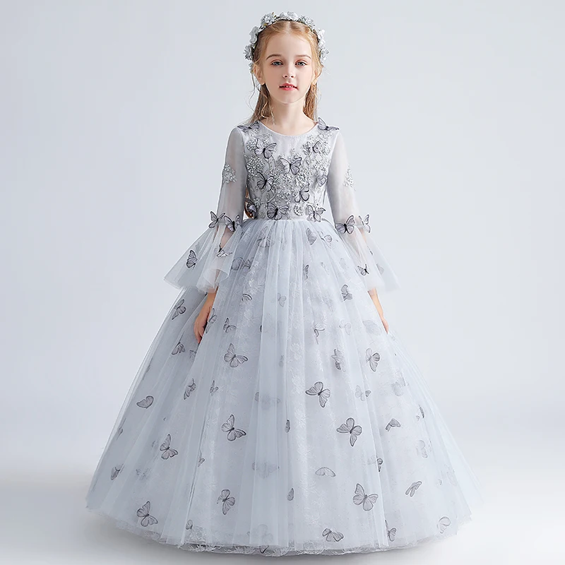 Flower Girl Dresses Illusion Appliques Beading Pearls Princess Sequined O-Neck Ball Gown Embroidery Tulle Kids Party Skirt H091
Flower Girl Dresses Illusion Appliques Beading Pearls Princess Sequined O-Neck Ball Gown Embroidery Tulle Kids Party Skirt H091