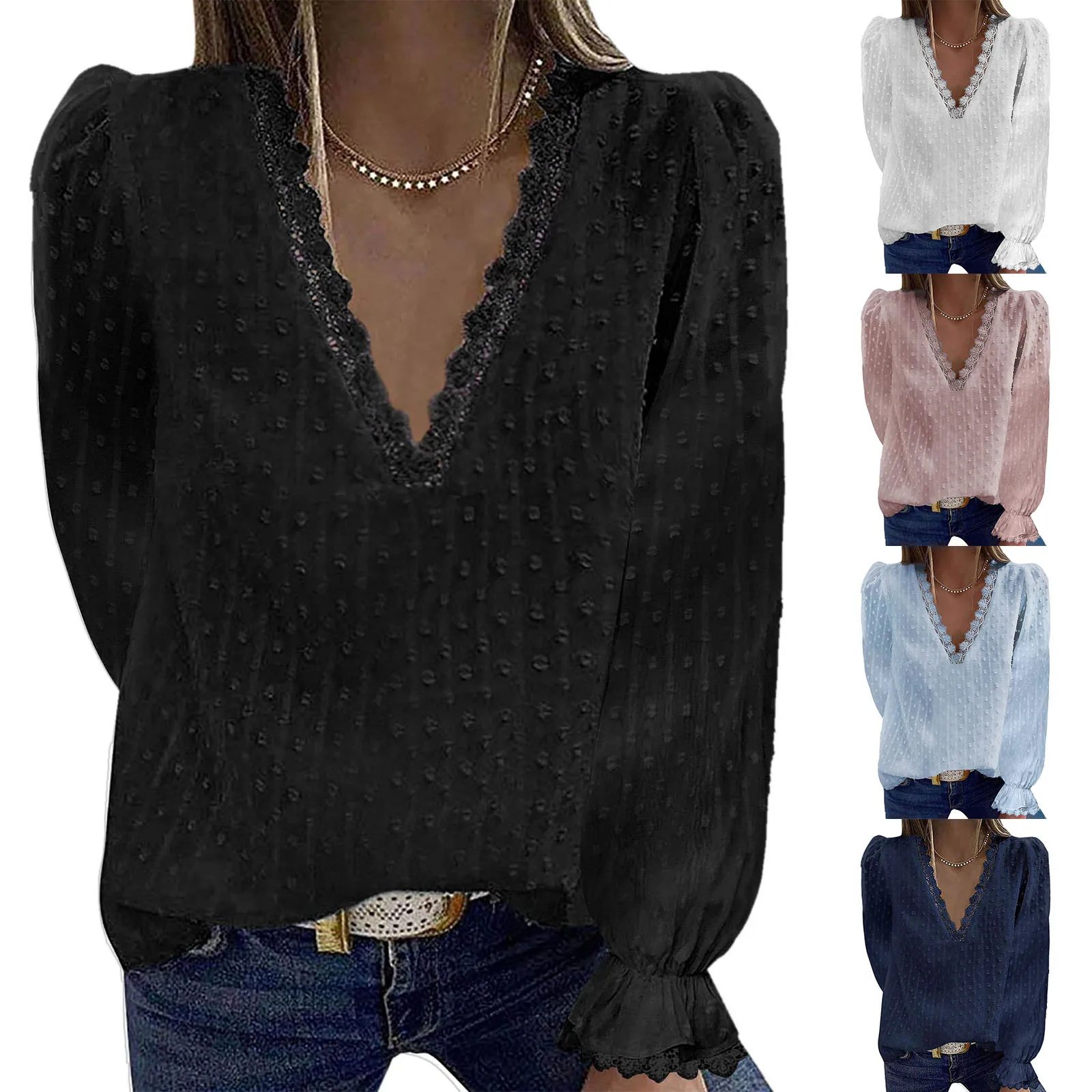 Женская кружевная Сексуальная Блузка, модный Повседневный Топ с длинным рукавом, новая Однотонная рубашка, блузки с V-образным вырезом, Осен...
Женская кружевная Сексуальная Блузка, модный Повседневный Топ с длинным рукавом, новая Однотонная рубашка, блузки с V-образным вырезом, Осен...