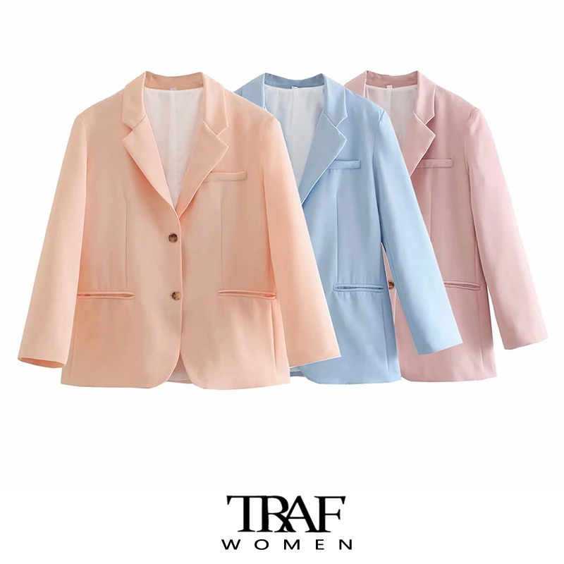 TRAF Women Fashion Single Breasted Loose Fitting Blazer Coat Vintage Long Sleeve Pockets Female Outerwear Chic Veste
TRAF Women Fashion Single Breasted Loose Fitting Blazer Coat Vintage Long Sleeve Pockets Female Outerwear Chic Veste