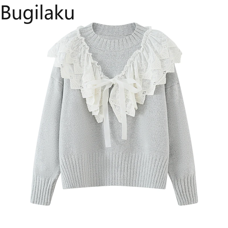 Bugilaku Office Lady Lace Patchwork Sweater Women Autumn Winter Fashion Long Sleeve Pullovers O Neck Knitted Casual Pull Femme
Bugilaku Office Lady Lace Patchwork Sweater Women Autumn Winter Fashion Long Sleeve Pullovers O Neck Knitted Casual Pull Femme