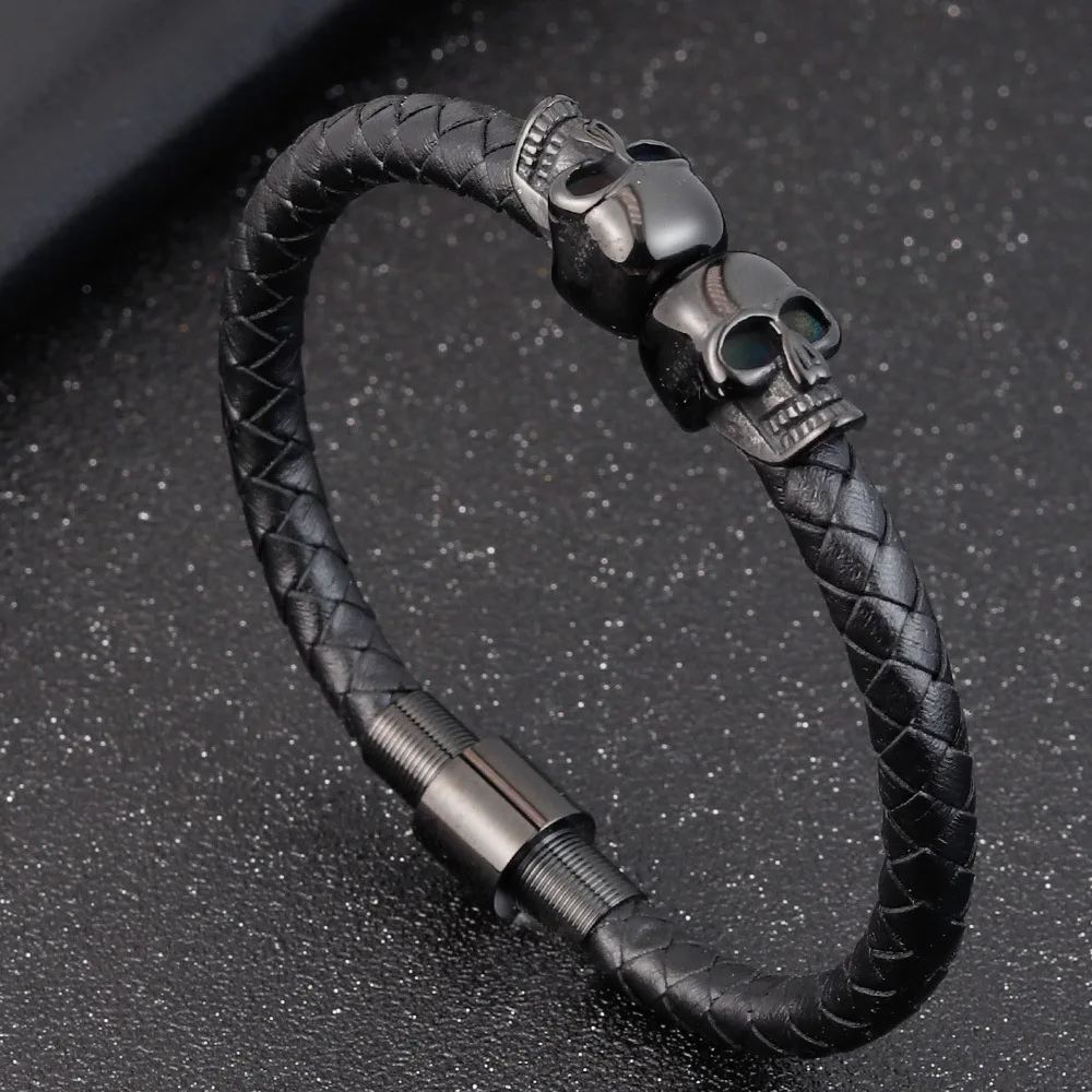 Hyperbole men jewelry black braided leather bracelets mens stainless steel leather bracelets cool skull bracelets men bracelet
Hyperbole men jewelry black braided leather bracelets mens stainless steel leather bracelets cool skull bracelets men bracelet