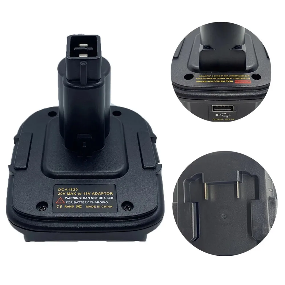 DCA1820 Battery Adapter 11*10.5*9cm Black Plastic For Dewalt 18V/20V Li-Ion Convert To Ni-Cad DCB200
DCA1820 Battery Adapter 11*10.5*9cm Black Plastic For Dewalt 18V/20V Li-Ion Convert To Ni-Cad DCB200