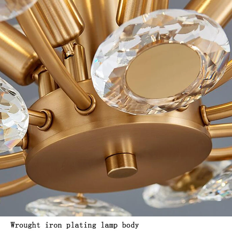 Modern gold crystal chandelier, used in living room and dining room LED lighting, used in luxury kitchen chandelier lighting
Modern gold crystal chandelier, used in living room and dining room LED lighting, used in luxury kitchen chandelier lighting