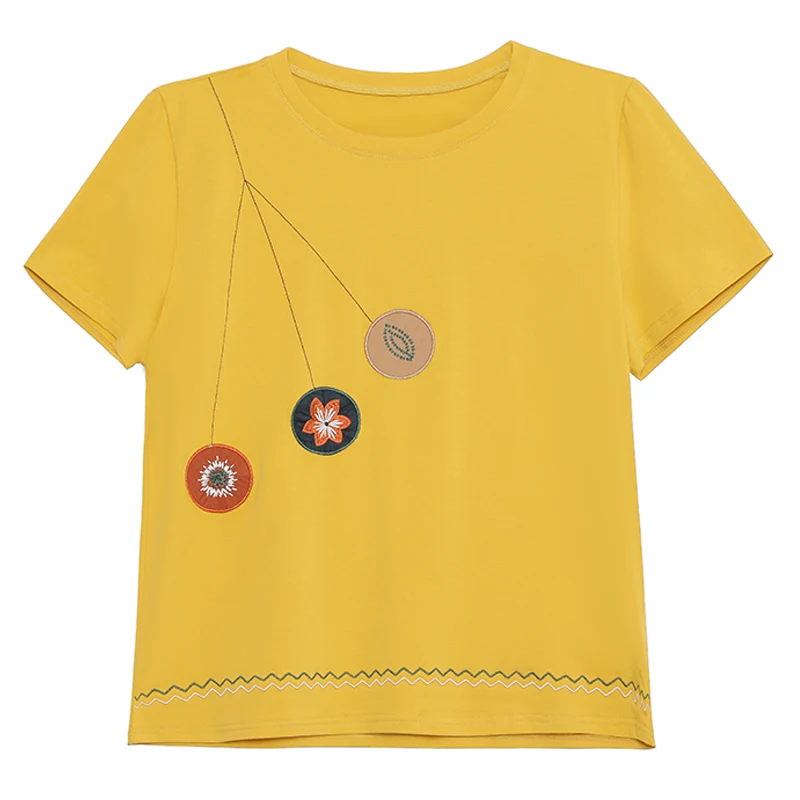 Elegant Embroidery T-shirt Women's Casual O-Neck Short Sleeve Ladies Tops Yellow Pink White Woman Tshirts Harajuku Tees L-3XL
Elegant Embroidery T-shirt Women's Casual O-Neck Short Sleeve Ladies Tops Yellow Pink White Woman Tshirts Harajuku Tees L-3XL