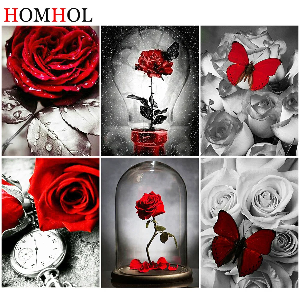 5D DIY Diamond Painting Red And Black Mosaic Rhinestones Pictures Rose Flower Embroidery Cross Stitch Handicraft Home Decor 
5D DIY Diamond Painting Red And Black Mosaic Rhinestones Pictures Rose Flower Embroidery Cross Stitch Handicraft Home Decor