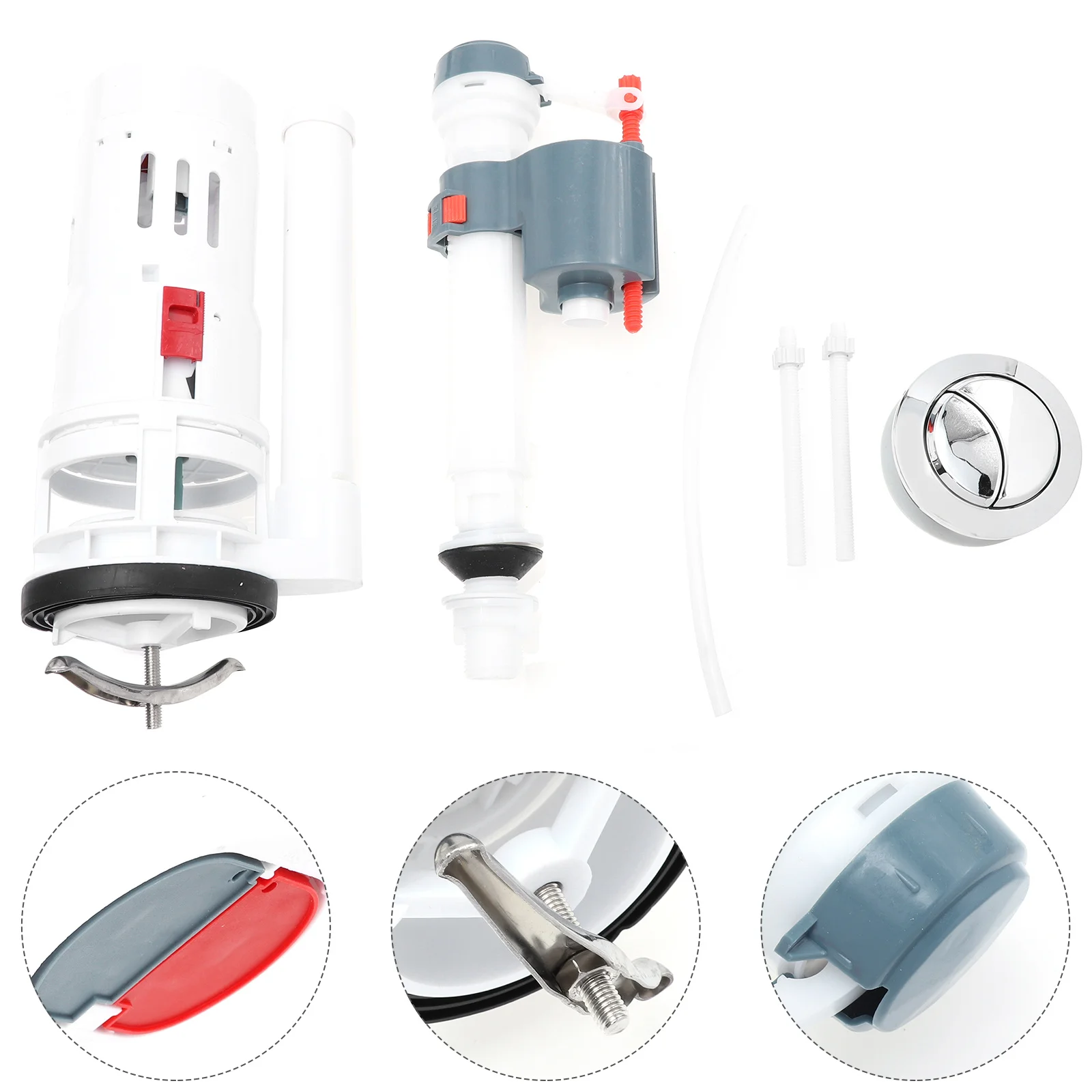 1 Set Toilet Tank Pressing Button Toilet Water Inlet Valves Drain Valves Toilet Accessory
1 Set Toilet Tank Pressing Button Toilet Water Inlet Valves Drain Valves Toilet Accessory