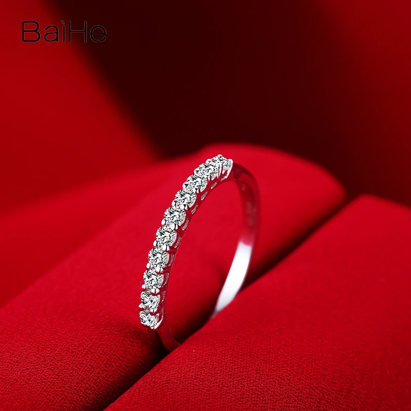 BAIHE чистое 14k белое золото SI/H натуральное кольцо с бриллиантами для мужчин и