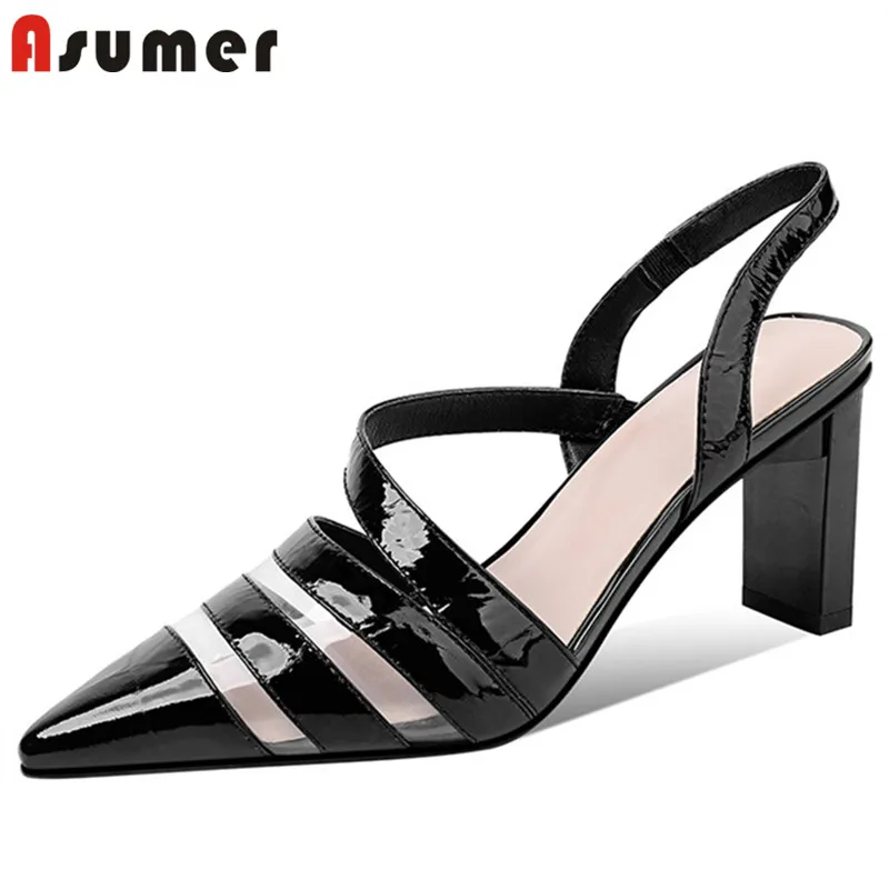 Asumer 2021 Big Size 42 New Arrive Women Sandals Pointed Toe Hollow Out Single Shoes Patent Leather Summer Dress Shoes Woman
Asumer 2021 Big Size 42 New Arrive Women Sandals Pointed Toe Hollow Out Single Shoes Patent Leather Summer Dress Shoes Woman
