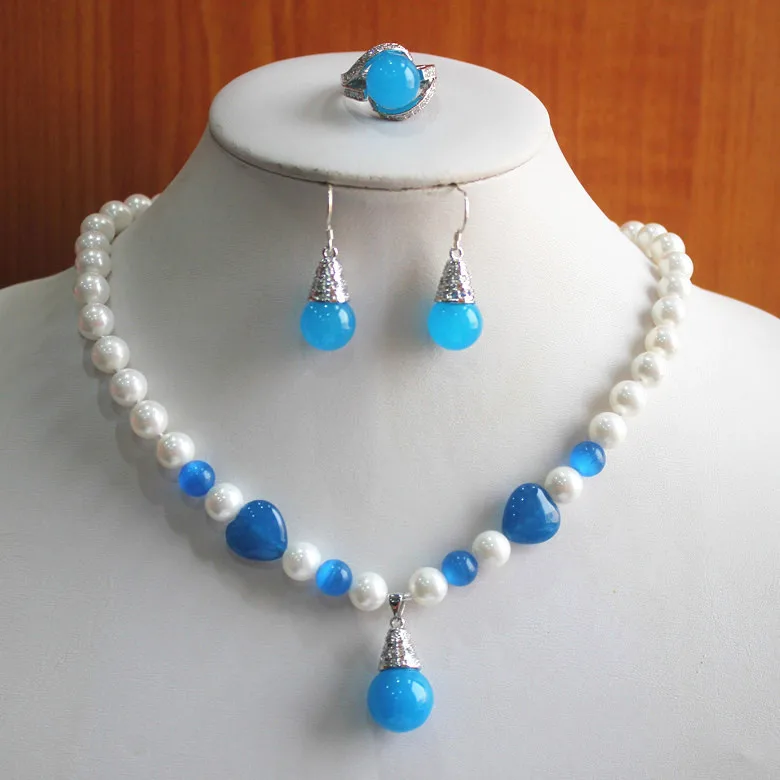 birthday gift! jewelry set!Wholesale noble Women's mixed white and blue pearl/Natural jade Necklace earring ring(7/8/9) set #218
birthday gift! jewelry set!Wholesale noble Women's mixed white and blue pearl/Natural jade Necklace earring ring(7/8/9) set #218