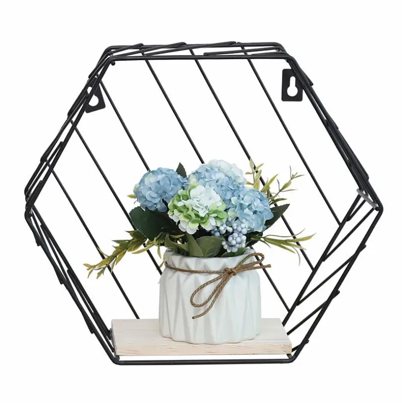 Wood Iron Art Hexagon Nordic Modern Style Storage Rack Wall Hanging Type Home Organizer Shelf Holder Home Decoration Tool
Wood Iron Art Hexagon Nordic Modern Style Storage Rack Wall Hanging Type Home Organizer Shelf Holder Home Decoration Tool