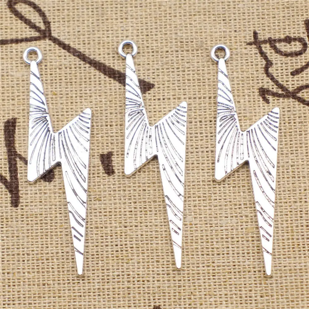 Lightning Charms Supplies For Jewelry Making Kit Antique Silver Color 10pcs 50x14mm
Lightning Charms Supplies For Jewelry Making Kit Antique Silver Color 10pcs 50x14mm