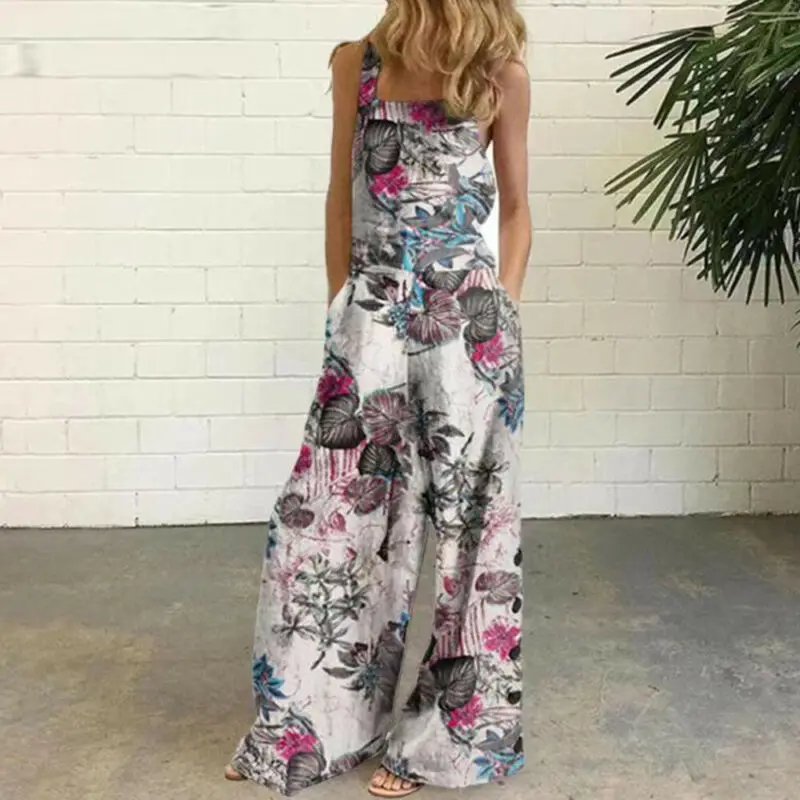 Printed Loose Summer Playsuit Sleeveless Wide Leg Jumpsuit Womens Street Style Romper Casual Overall
Printed Loose Summer Playsuit Sleeveless Wide Leg Jumpsuit Womens Street Style Romper Casual Overall