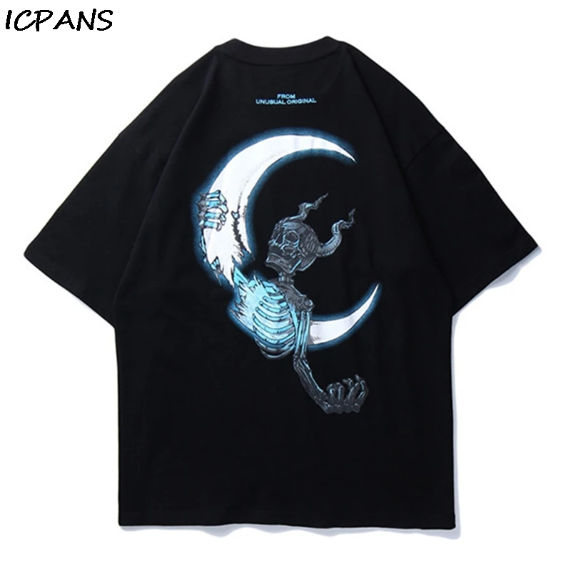ICPANS Lightning Skull Moon Print Streetwear T-Shirts Streetwear Hip Hop Casual Punk Rock Short Sleeve Tees Mens Fashion Tops
ICPANS Lightning Skull Moon Print Streetwear T-Shirts Streetwear Hip Hop Casual Punk Rock Short Sleeve Tees Mens Fashion Tops