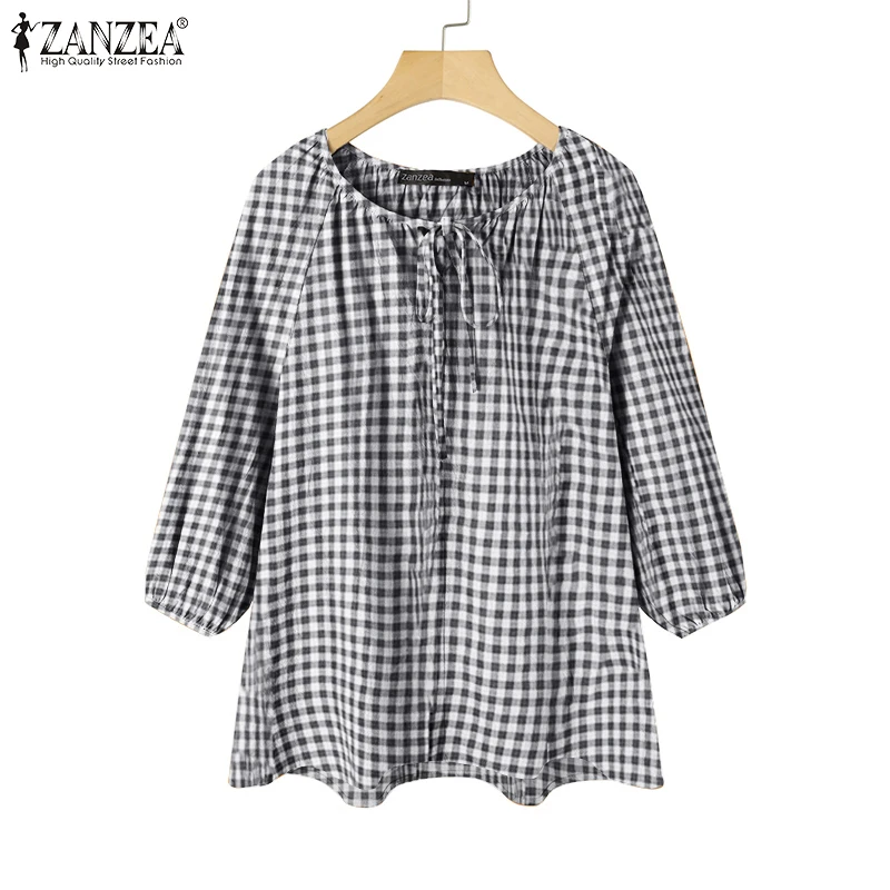 ZANZEA Vintage O Neck Blusas 2022 Summer Autumn 3/4 Sleeve Blouse Female Plaid Check Printed Chmiese Oversized Women Casual Tops
ZANZEA Vintage O Neck Blusas 2022 Summer Autumn 3/4 Sleeve Blouse Female Plaid Check Printed Chmiese Oversized Women Casual Tops