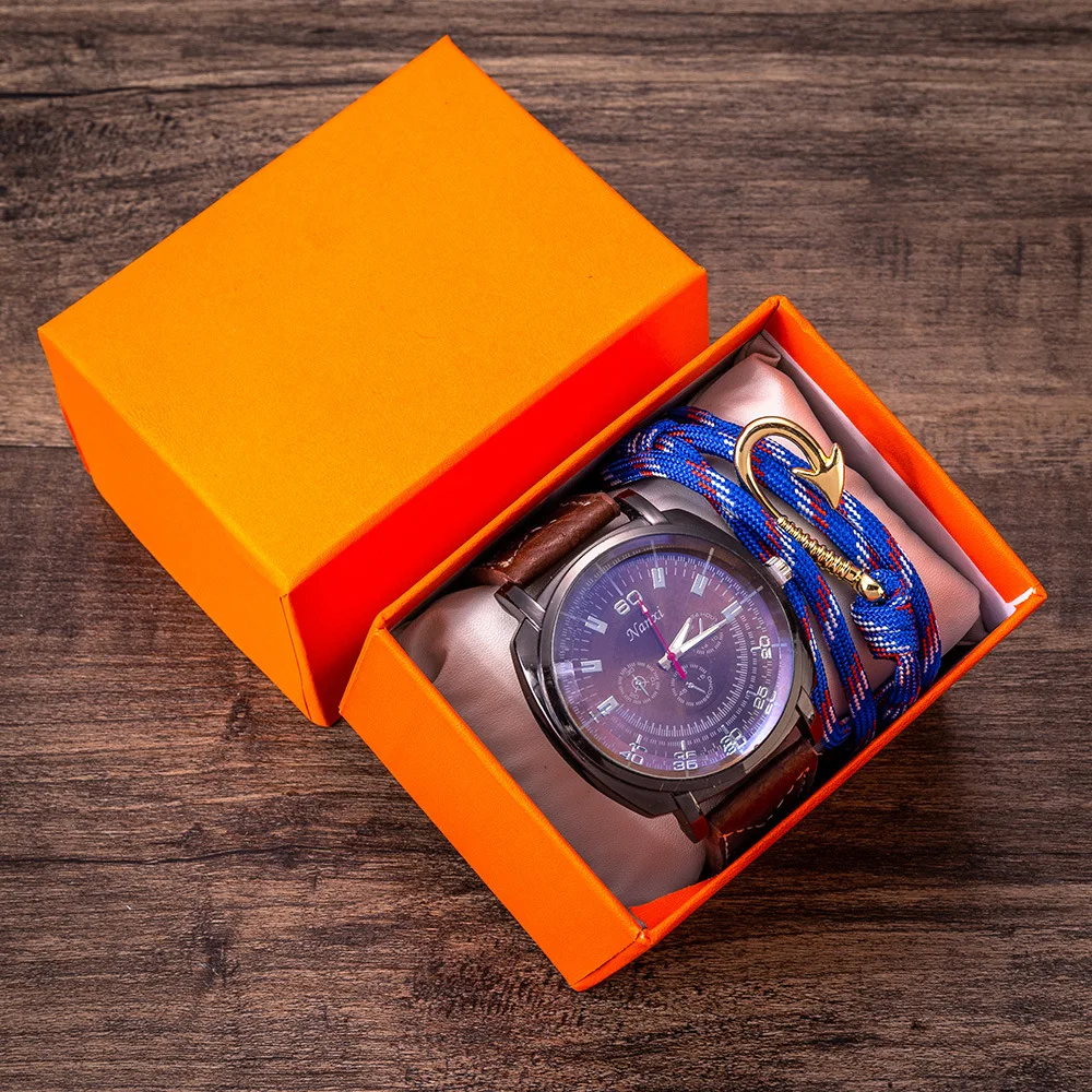 Quality-Men's Gift Set Beautifully Packaged Watch + Bracelet Set Creative Combination Set-2 Pieces
Quality-Men's Gift Set Beautifully Packaged Watch + Bracelet Set Creative Combination Set-2 Pieces