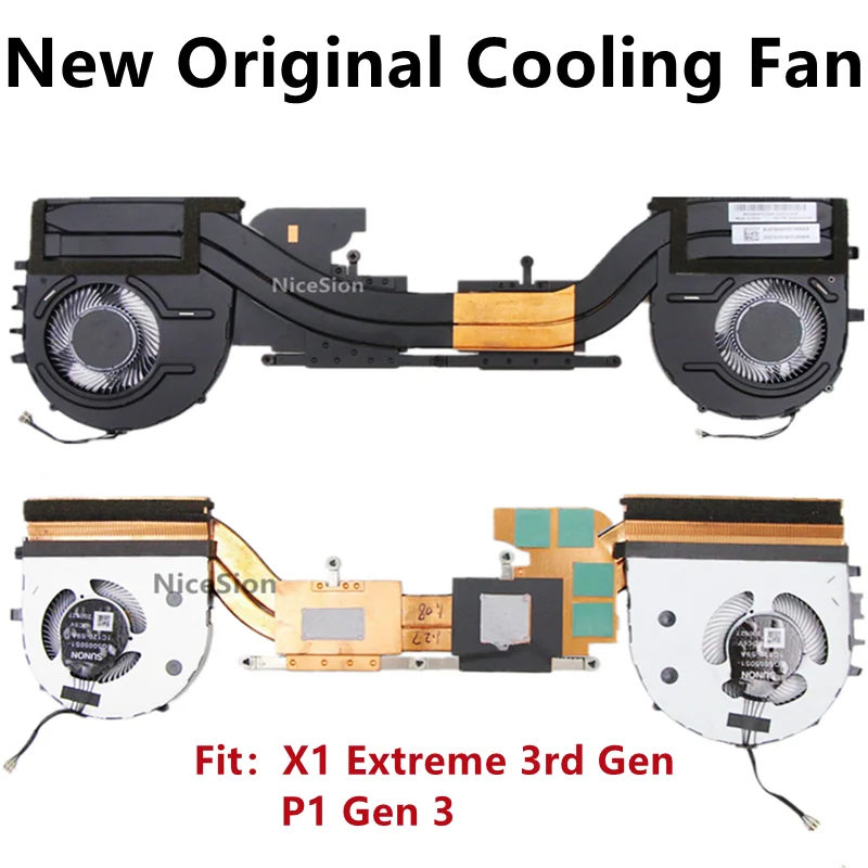 

New Original For Laptop Lenovo ThinkPad X1 Extreme 3rd P1 Gen 3 CPU Cooling Fan Heatsink Radiato 5H40Y67588 5H40Y67590