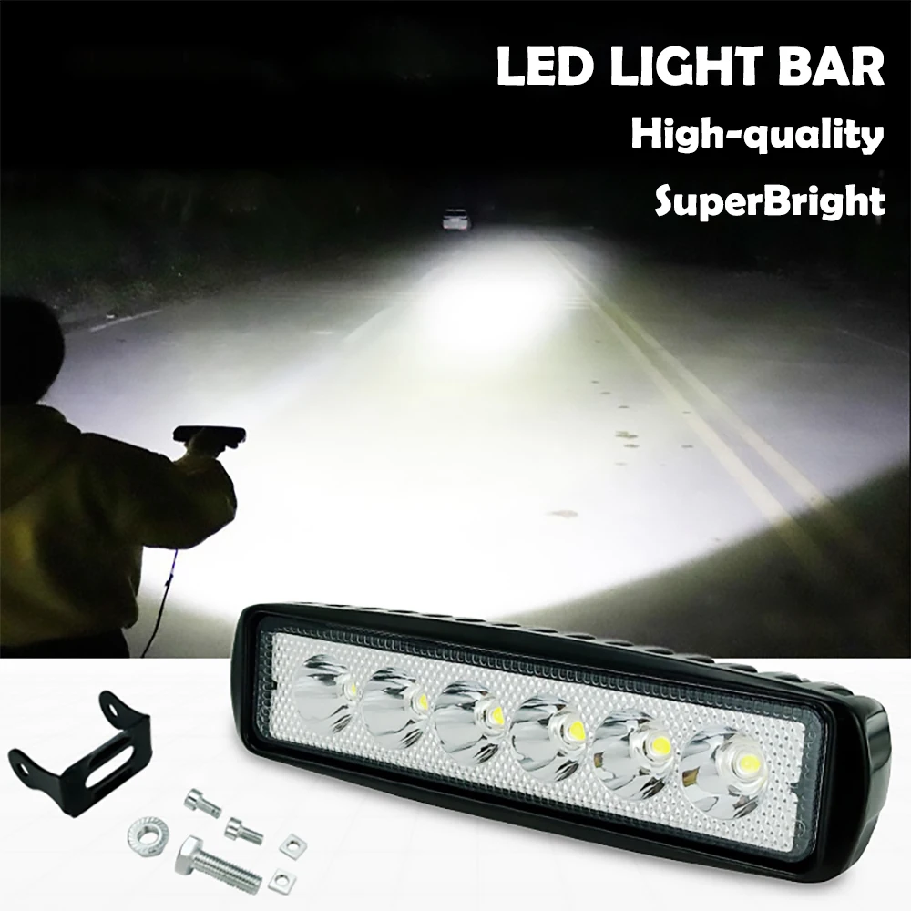 Led Light Bar Offroad Flood Spot Work Light 18W 6 inch 12V 24V Led Working Lights Car Accessories for Truck ATV 4x4 SUV
Led Light Bar Offroad Flood Spot Work Light 18W 6 inch 12V 24V Led Working Lights Car Accessories for Truck ATV 4x4 SUV