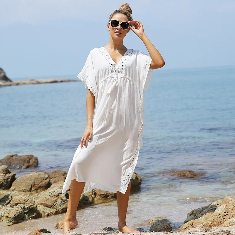 2021 New Beach Cover Ups Loose Rayon Sunscreen Swimwear Coverup Holiday Robes White Bikini Mujer Vestidos Swimsuit Bathing Suits
2021 New Beach Cover Ups Loose Rayon Sunscreen Swimwear Coverup Holiday Robes White Bikini Mujer Vestidos Swimsuit Bathing Suits