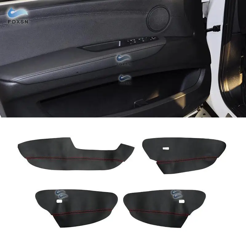 

only LHD version For BMW X5 E70 2007 2008 2009 2010 2011 2012 2013 4pcs Car Door Armrest Panel Cover Protective Leather Trim