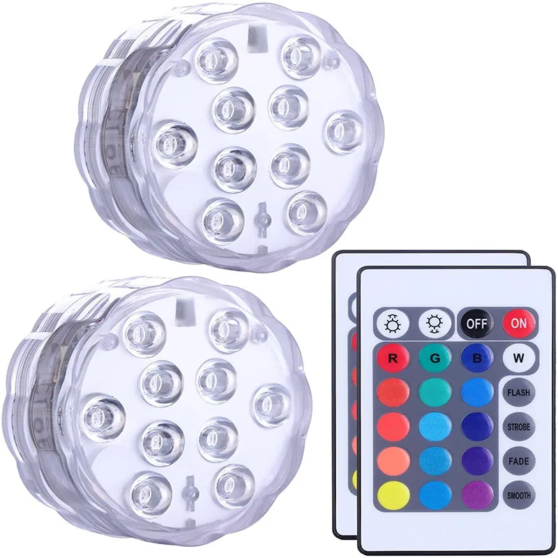 10leds RGB Led Submersible Light Underwater Night Lamp Candle swimming pool light Tea Light Vase Garden Wedding Party Decoration
10leds RGB Led Submersible Light Underwater Night Lamp Candle swimming pool light Tea Light Vase Garden Wedding Party Decoration