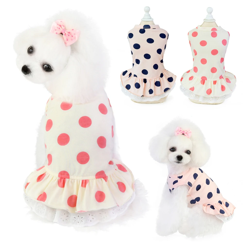 Summer Dot Puppy Dog Cat Dresses for Yorkies Chihuahua Clothing Soft Cotton Lace Pet Clothing for Dogs Cats Pets Skirt Dress
Summer Dot Puppy Dog Cat Dresses for Yorkies Chihuahua Clothing Soft Cotton Lace Pet Clothing for Dogs Cats Pets Skirt Dress