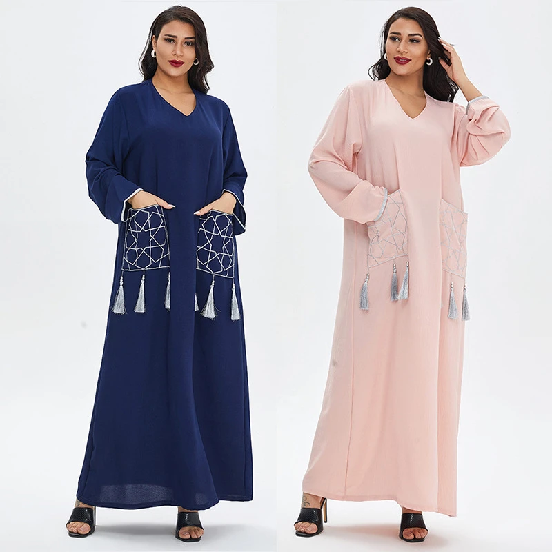 2022 Muslim Dubai Abaya Dress Middle East Dress for Women Summer Loose Dress Casual Solid Color Wear Turkish Islamic Arab Robe
2022 Muslim Dubai Abaya Dress Middle East Dress for Women Summer Loose Dress Casual Solid Color Wear Turkish Islamic Arab Robe