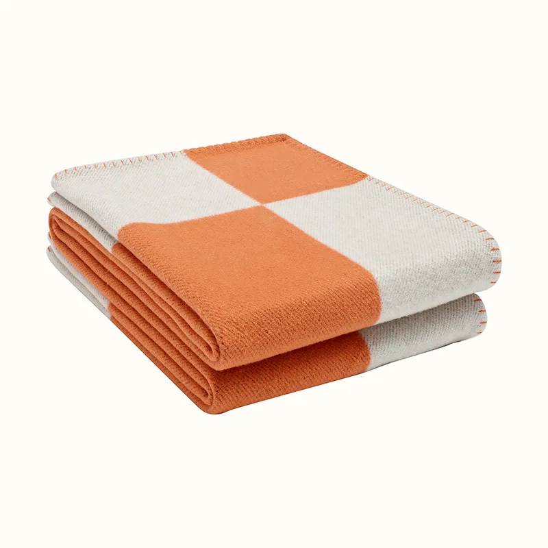 

Одеяло с буквой H, клетчатый кашемировый вязаный крючком мягкий шерстяной шарф, переносное теплое флисовое вязаное розовое одеяло для диван...