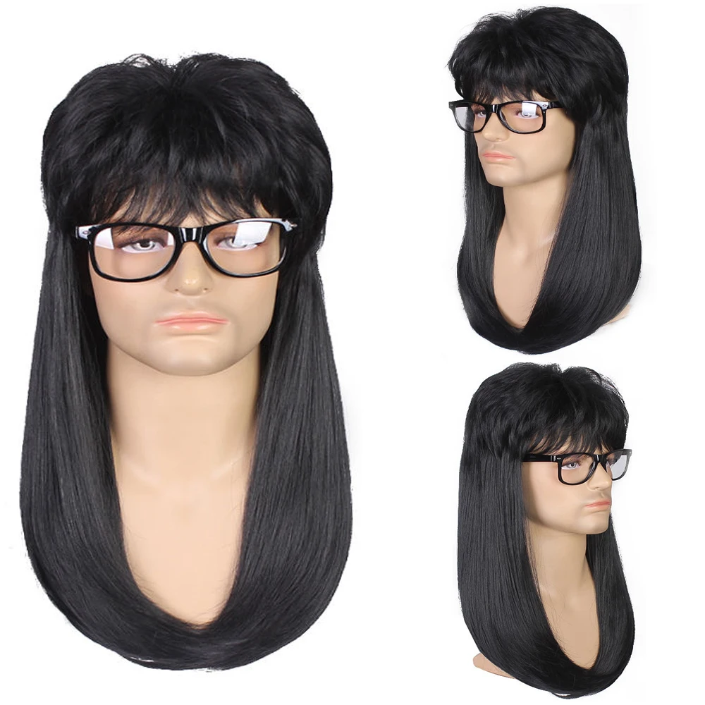 Gres Men Long Straight Wigs Synthetic Black Wig for Cosplay Hiphop Hairstyle High Temperature Fiber Male Pelucas
Gres Men Long Straight Wigs Synthetic Black Wig for Cosplay Hiphop Hairstyle High Temperature Fiber Male Pelucas