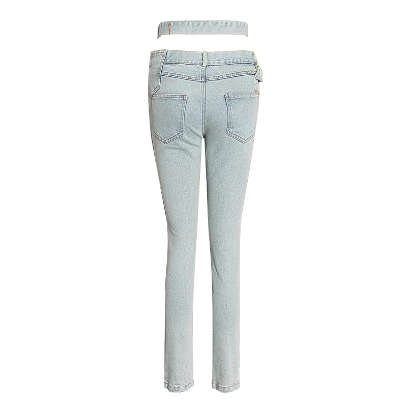 CHICEVER Casual Denim Trousers For Women High Waist Patchwork Sashes Pockets Full Length Pencil Pants Female 2021 Spring Fashion
CHICEVER Casual Denim Trousers For Women High Waist Patchwork Sashes Pockets Full Length Pencil Pants Female 2021 Spring Fashion