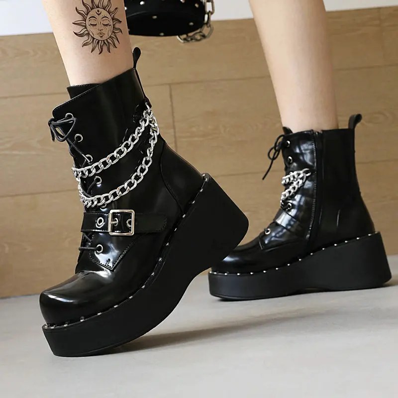 Пикантные женские ботинки на платформе с цепочкой, ботильоны на танкетке, сезон весна-осень, модные ботинки Martin, зимняя женская обувь на мол...
Пикантные женские ботинки на платформе с цепочкой, ботильоны на танкетке, сезон весна-осень, модные ботинки Martin, зимняя женская обувь на мол...